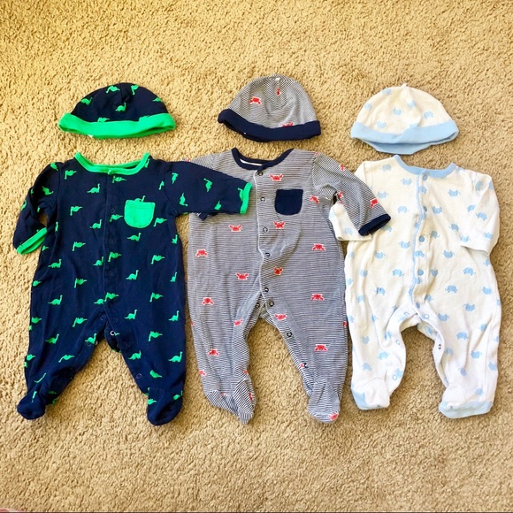 NWT LITTLE ME INFANT BOYS TWO PIECE FOOTIES SET SIZE 6 MONTHS